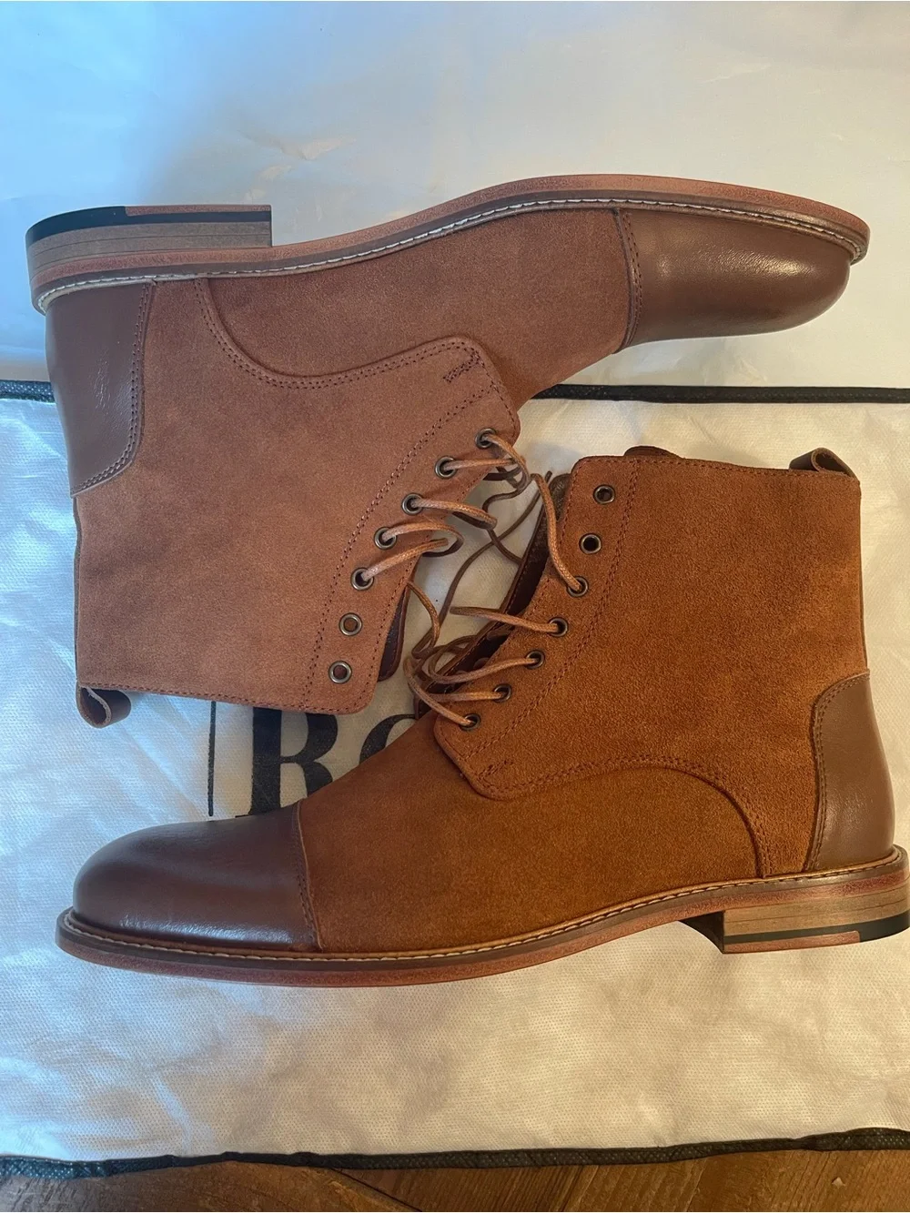 ROKK Berlin Boots Mens 10 Brown Suede Leather Handmade Custom Heritage NWOT